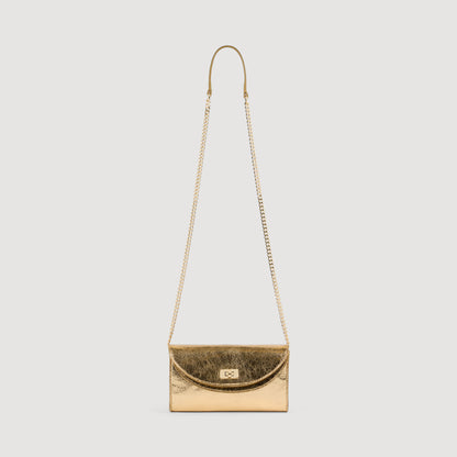 Le Mambo Pocket Mambo Metallic Leather Clutch GOLD