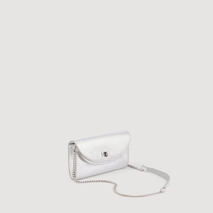 Le Mambo Pocket Mambo Leather Clutch SILVER