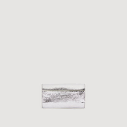 Le Mambo Pocket Mambo Leather Clutch SILVER