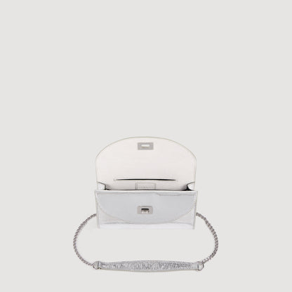 Le Mambo Pocket Mambo Leather Clutch SILVER