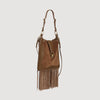 Le Claudia Bag Leather And Suede Fringe Bag Camel