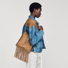 Le Claudia Bag Leather And Suede Fringe Bag Camel