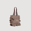 Maelys Striped Crochet Bag Ecru / Brown