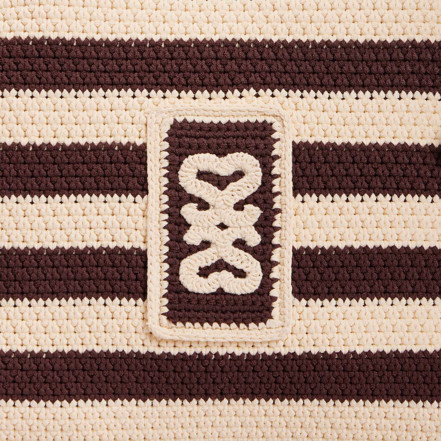 Maelys Striped Crochet Bag Ecru / Brown
