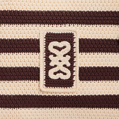 Maelys Striped Crochet Bag Ecru / Brown