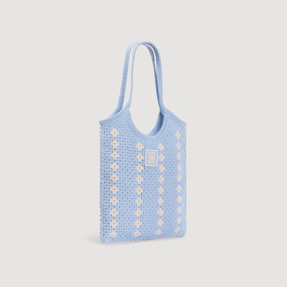 Ollie Two-Tone Crochet Bag Sky Blue