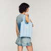 Ollie Two-Tone Crochet Bag Sky Blue