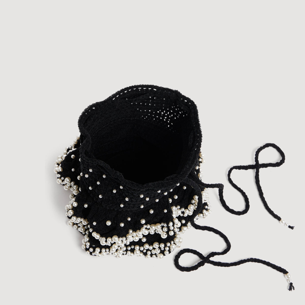 Chlo Beaded Knit Bag Black