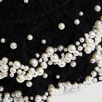 Chlo Beaded Knit Bag Black