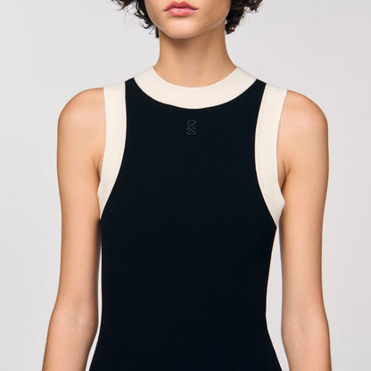Imae Two-Tone Knit Bodysuit Black