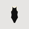 Imae Two-Tone Knit Bodysuit Black