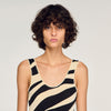 Zebra Zebra-Print Knit Bodysuit Ecru / Black