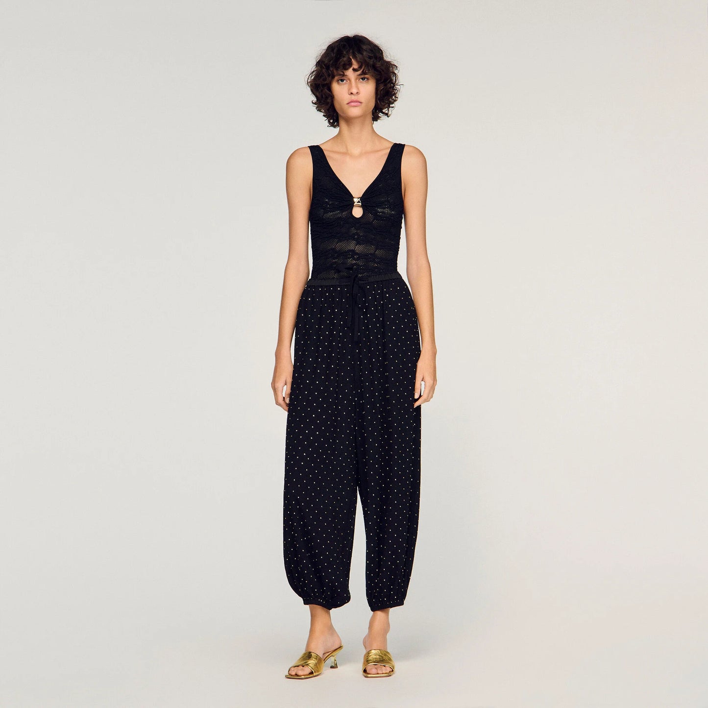 Lily Jewellery Detail Knit Leotard Black