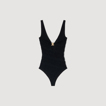 Lily Jewellery Detail Knit Leotard Black