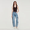 Salvador Ribbed Knit Polo Bodysuit Brown
