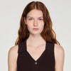 Salvador Ribbed Knit Polo Bodysuit Brown