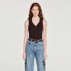 Salvador Ribbed Knit Polo Bodysuit Brown