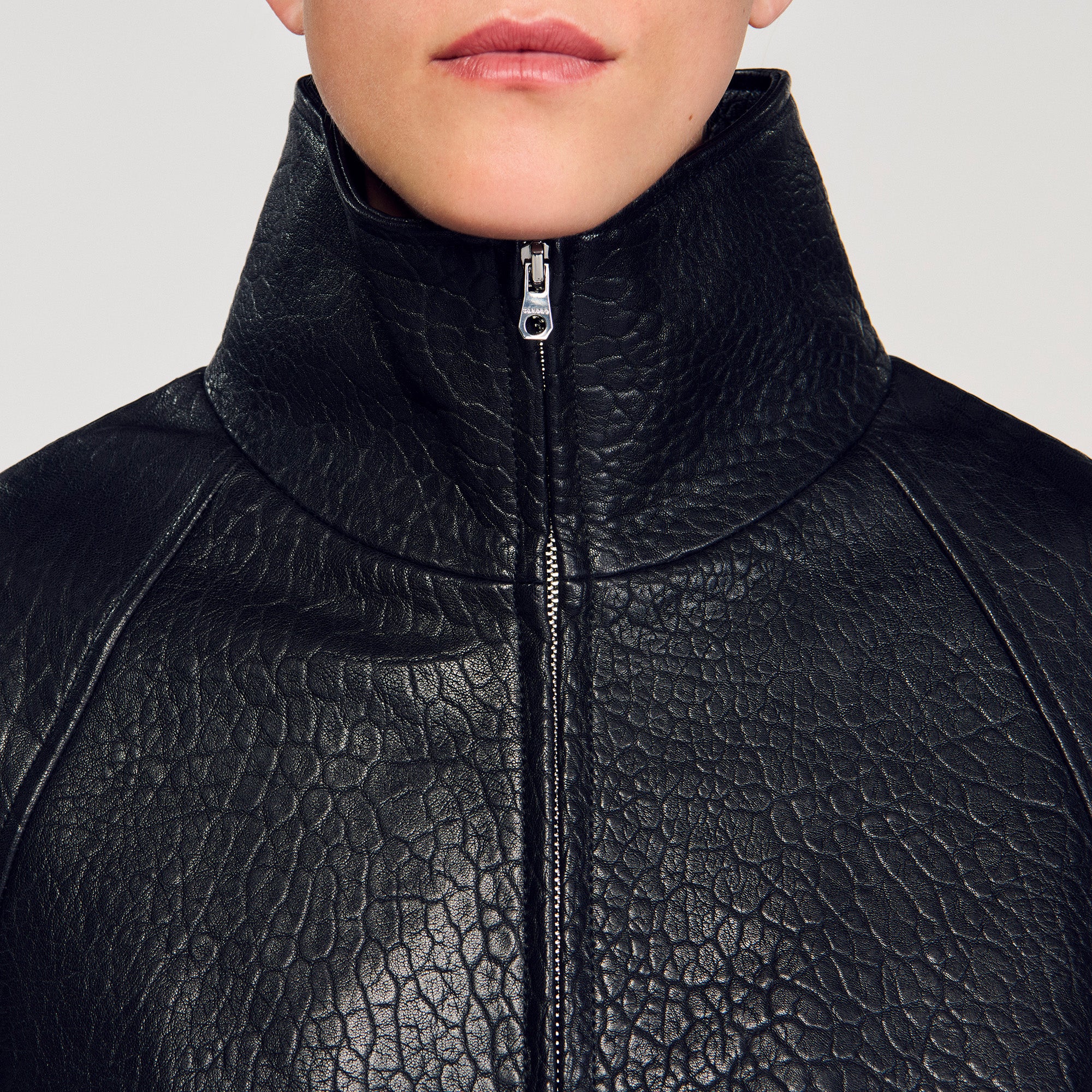 Jordan Oversized Leather Jacket Black