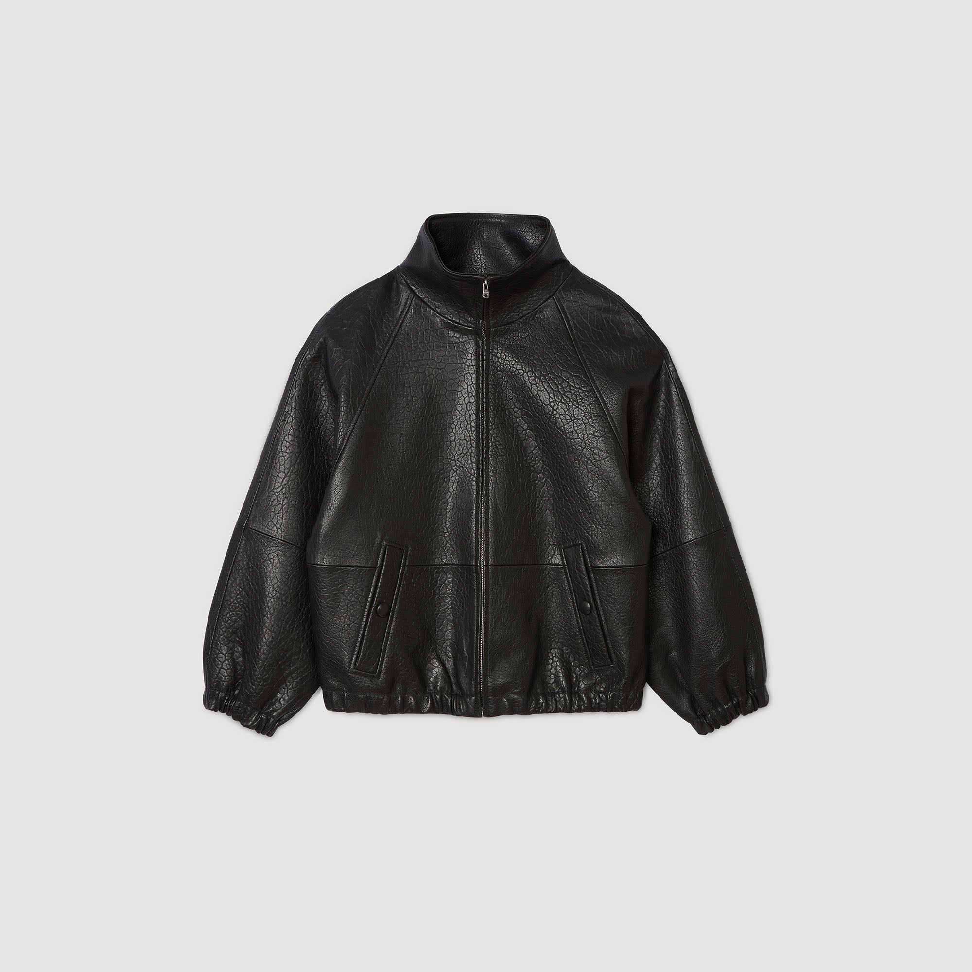 Jordan Oversized Leather Jacket Black