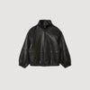 Jordan Oversized Leather Jacket Black