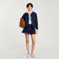 Belleville Cropped Jacket With Officer Buttons Navy Blue
