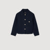 Cropped Jacket With Officer Buttons Navy Blue