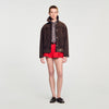 Jodie Studded Suede Leather Jacket Brown