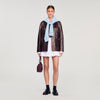 Jerem Long distressed leather jacket Black Brown