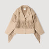 Jackie Fringed Suede Jacket Beige