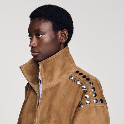 Jordan Studded Suede Jacket Camel