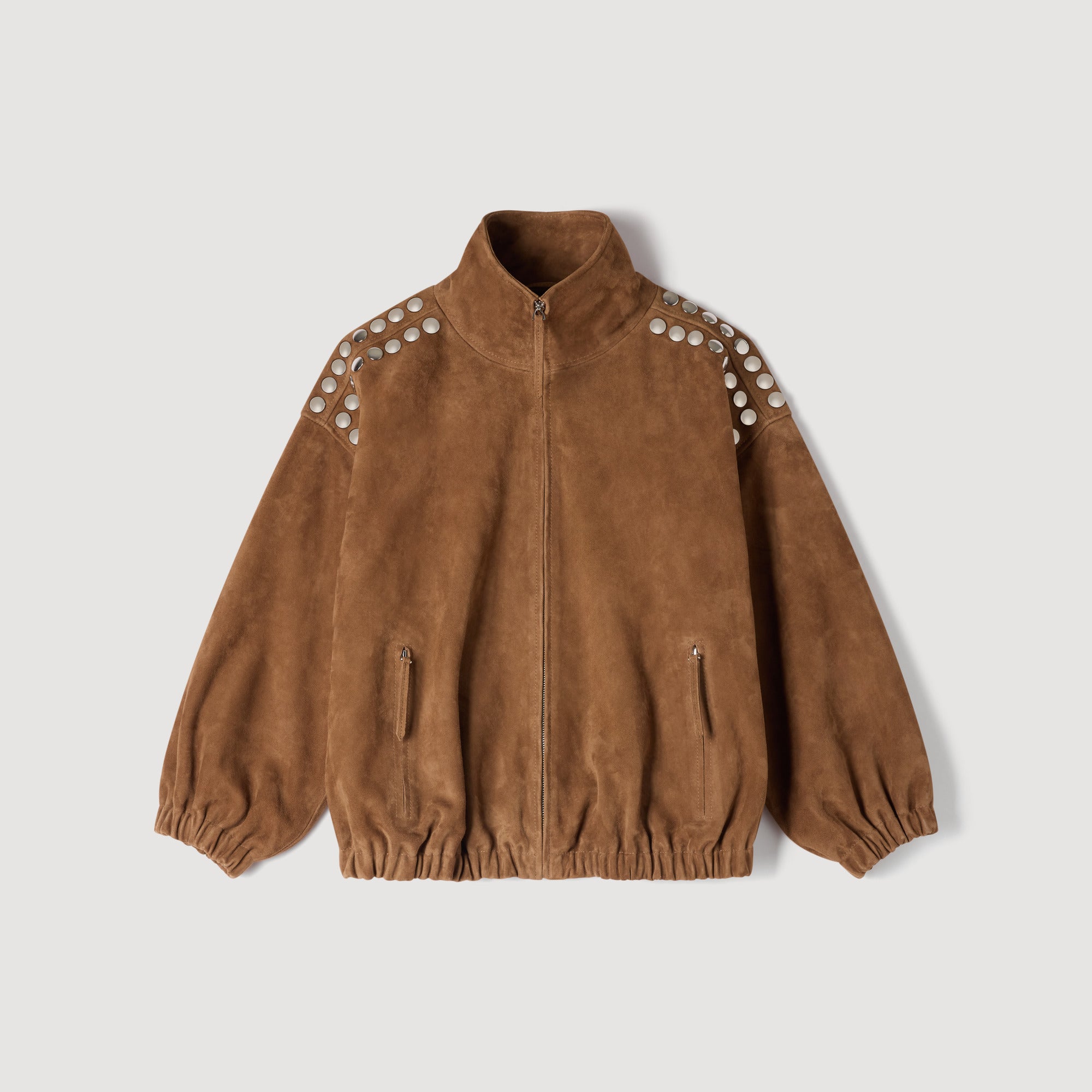 Jordan Studded Suede Jacket Camel