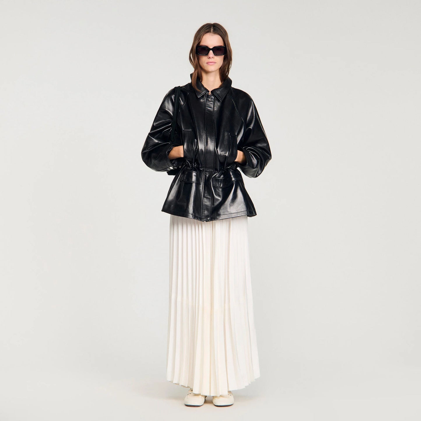 Ashley Smooth Leather Jacket Black