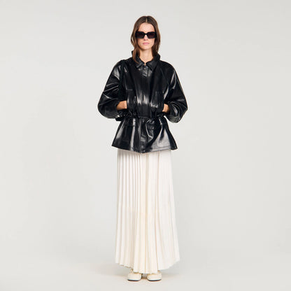 Ashley Smooth Leather Jacket Black