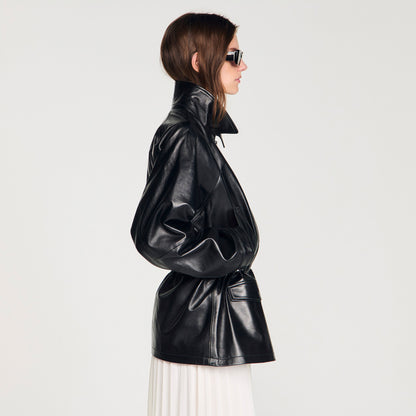 Ashley Smooth Leather Jacket Black