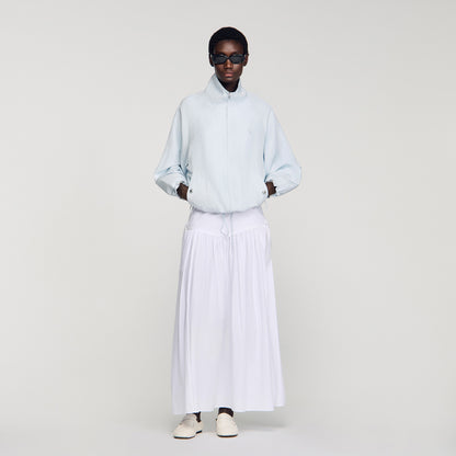 Jayn Embroidered Collar Oversized Jacket Sky Blue