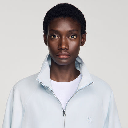 Jayn Embroidered Collar Oversized Jacket Sky Blue
