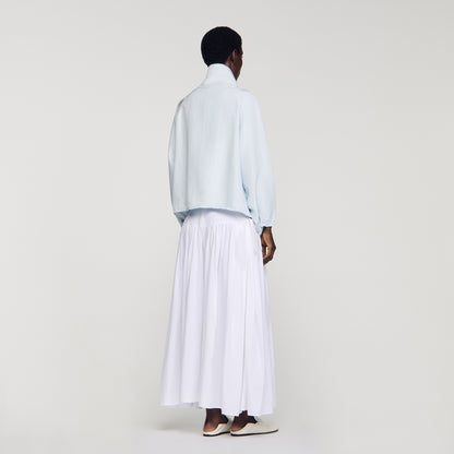 Jayn Embroidered Collar Oversized Jacket Sky Blue