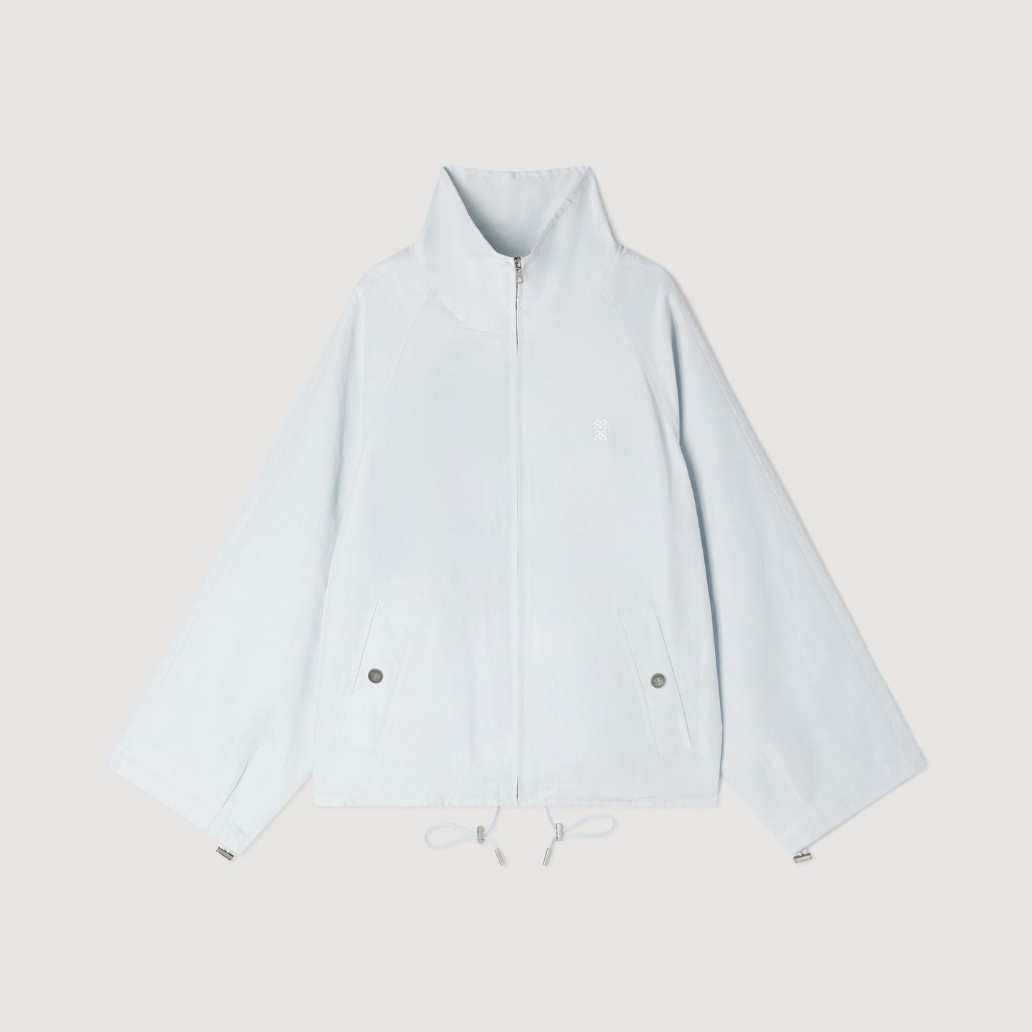 Jayn Embroidered Collar Oversized Jacket Sky Blue