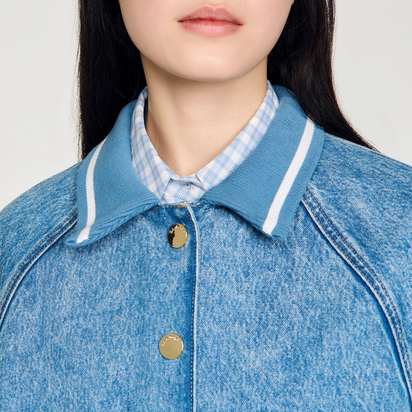 Ember Rib-Trimmed Denim Jacket Blue Jean