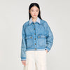 Ember Rib-Trimmed Denim Jacket Blue Jean
