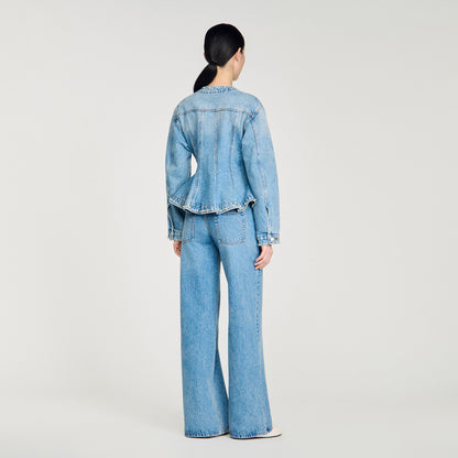 Riley Beaded Denim Jacket Blue Jean