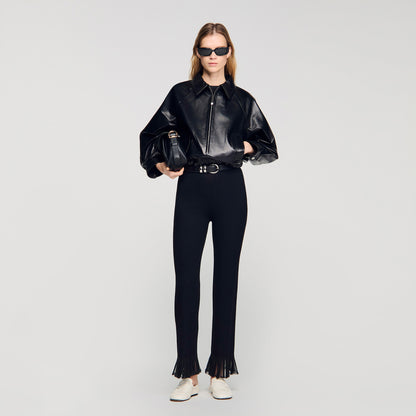 Madison Lamb Leather Jacket Black