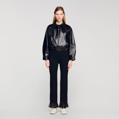 Madison Lamb Leather Jacket Black