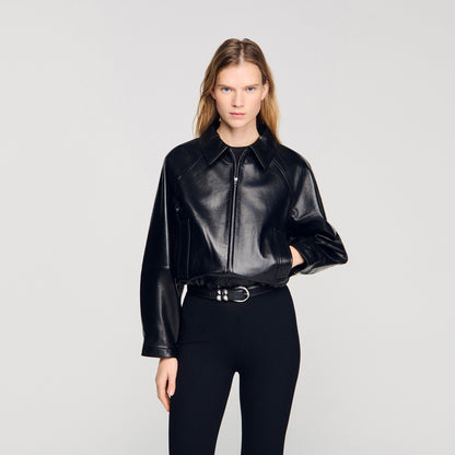 Madison Lamb Leather Jacket Black