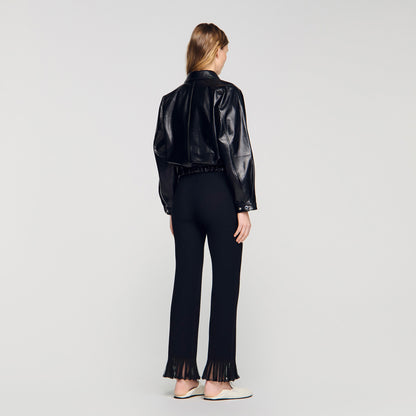 Madison Lamb Leather Jacket Black