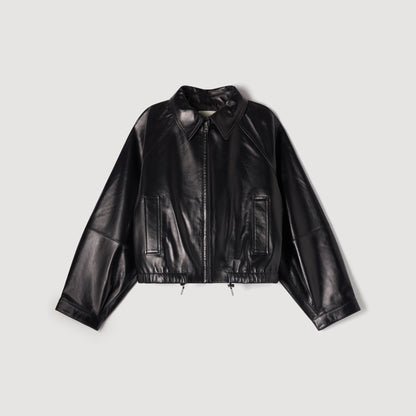 Madison Lamb Leather Jacket Black