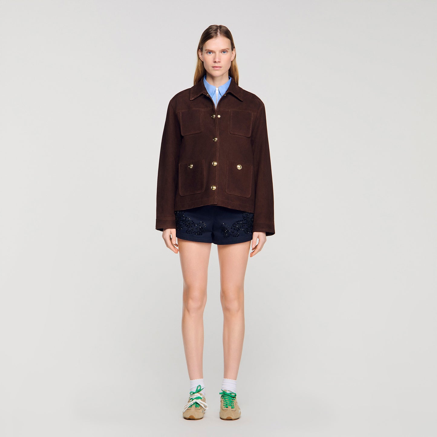 Deniz Suede Jacket BLACK BROWN