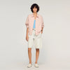 Guimauve Wide Cotton Linen Zip Jacket Pink