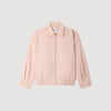 Wide Cotton Linen Zip Jacket Pink