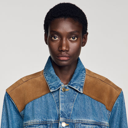 Colorado Denim And Suede Jacket Light Blue Jean